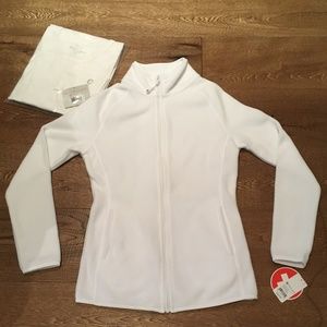 XS White Cross Polar Fleece zip up Jacket